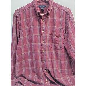 Vintage IVY CREW‎ Button Up Red Flannel shirt Mens Size L